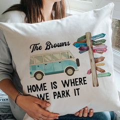 Personalised Campervan Camp Cushion Camper Van Gift Motorvan decor Couple Travel Present