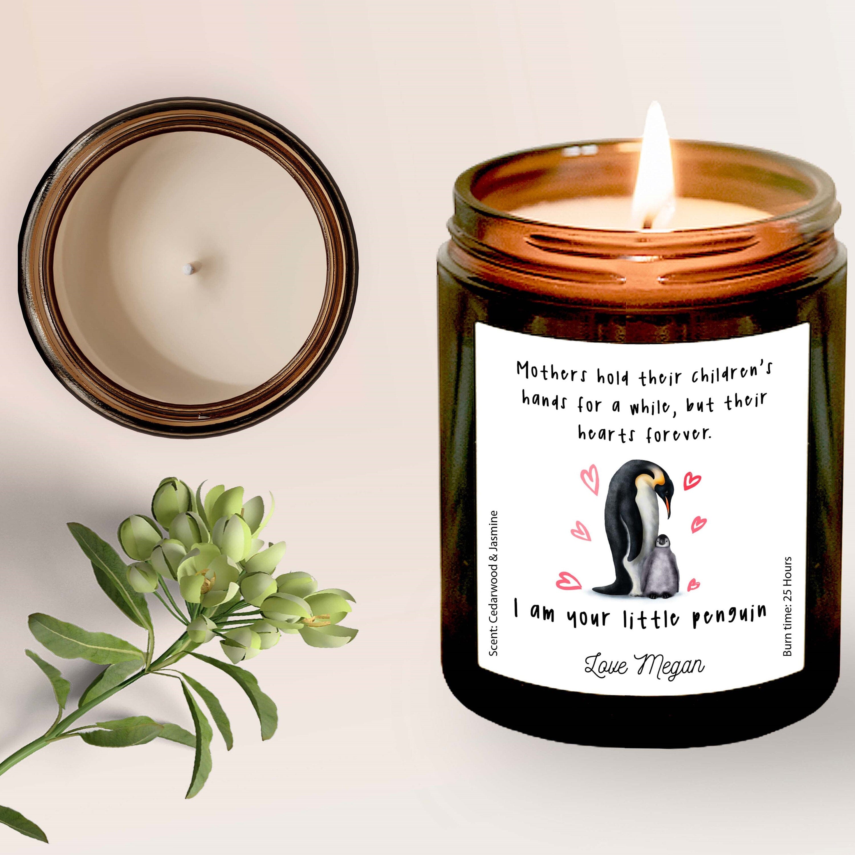 Personalised Candle for Mum, Mother and Daughter or Son, Mother's Day Gift with your note