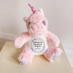 Personalised Christening Gift With Name And Church, Plush Toy, Baptism Bunny, Baby Girl Boy Gifts, Baby Keepsake Teddy