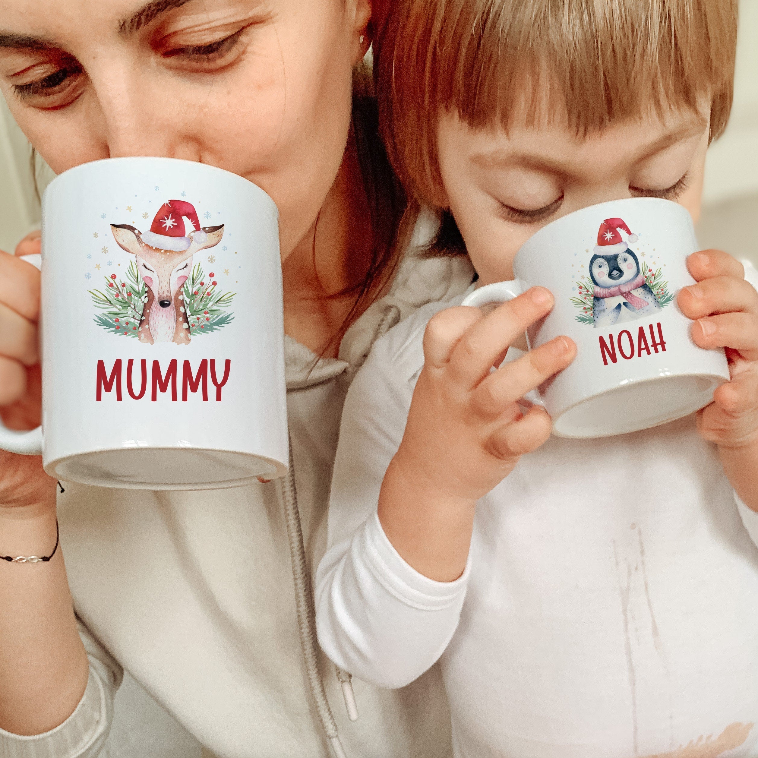 Personalised Christmas Family Matching Mug, Christmas Gift For Mum Dad Son Daughter, Daddy Mummy