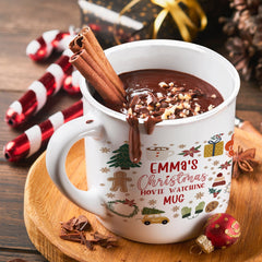 Personalised Christmas Movie Watching Mug, Gift For Her, Xmas Hot Chocolate Mug