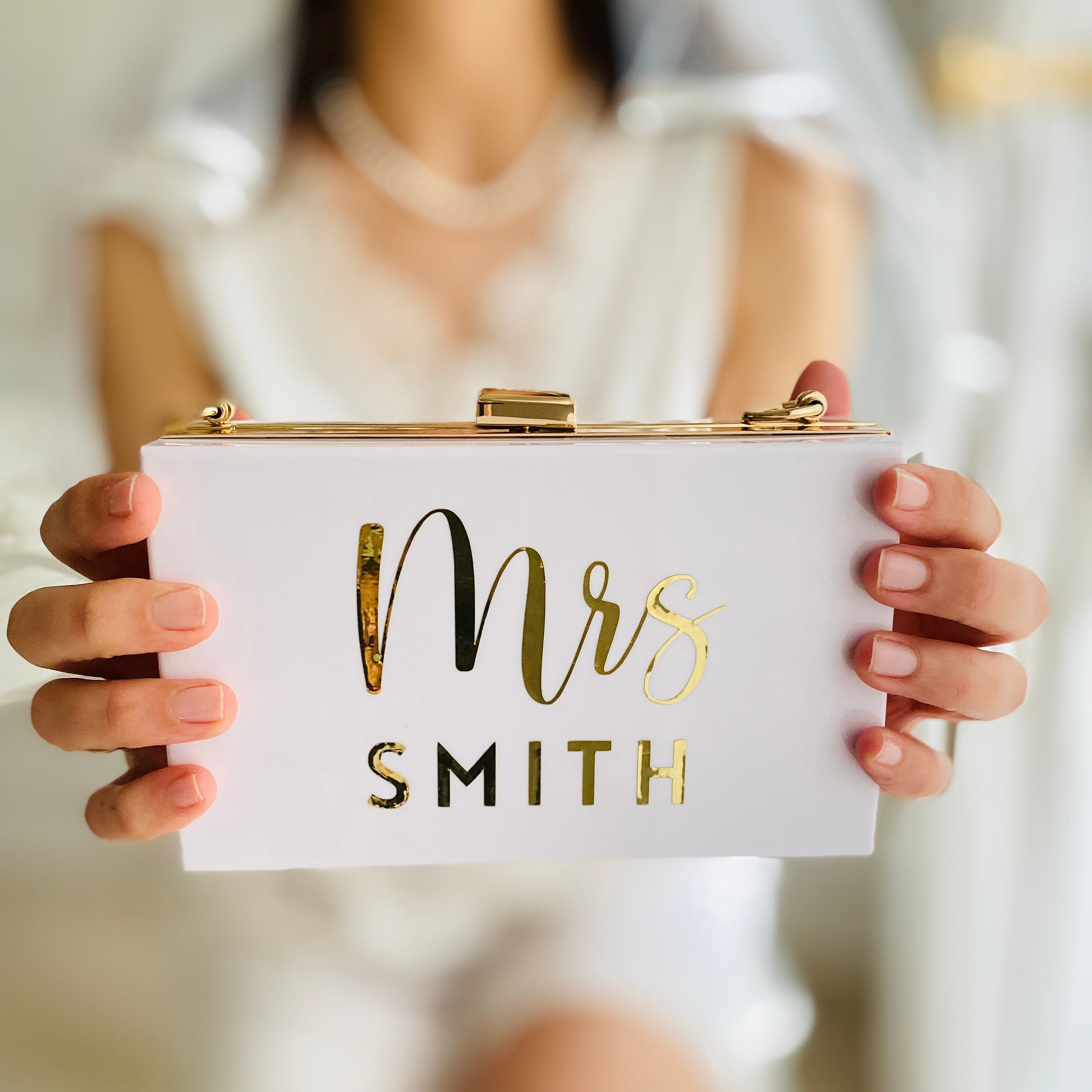 Personalised Clutch, Gift For Bridesmaid, Bridal Shower Maid Of Honour Mother Of The Bride, Hen Party Day Accessory
