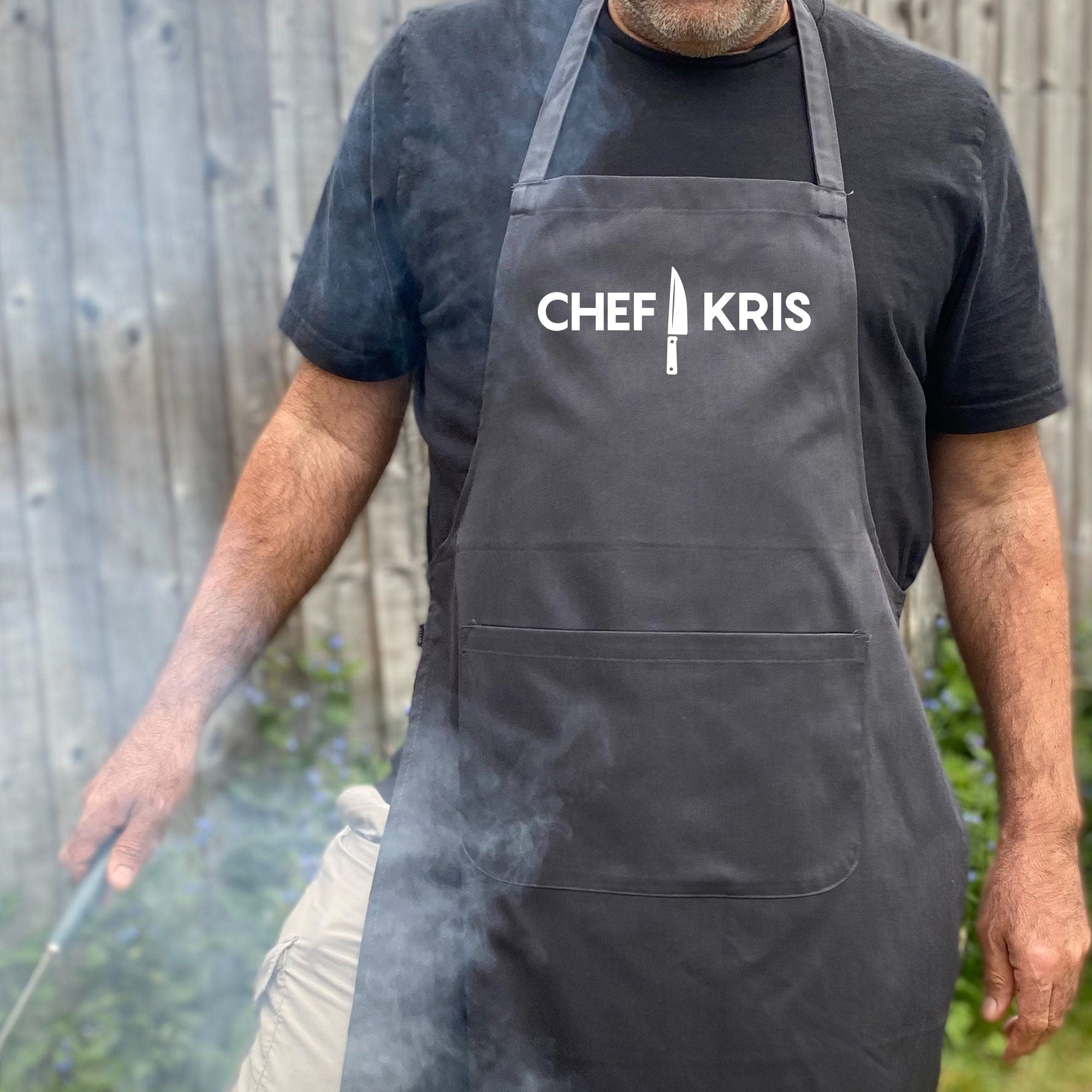 Personalised Cooking Apron For Men, Kitchen Cooking Gift For Him, Chef Husband Father'S Day Bbq Gift