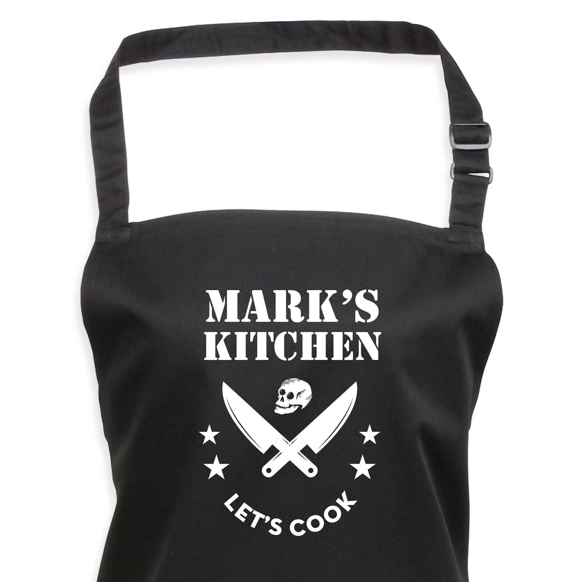 Personalised cooking apron for men, Let's cook kitchen gift for him, uncle, dad