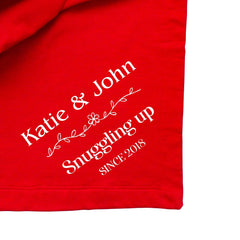 Personalised couple blanket with carrying handle, Wife, husband, girlfriend, partner Christmas gift