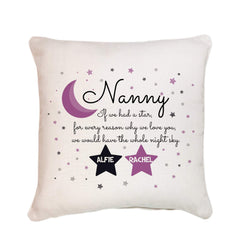 Personalised cushion for nanny, Mother's Day gift for grandma