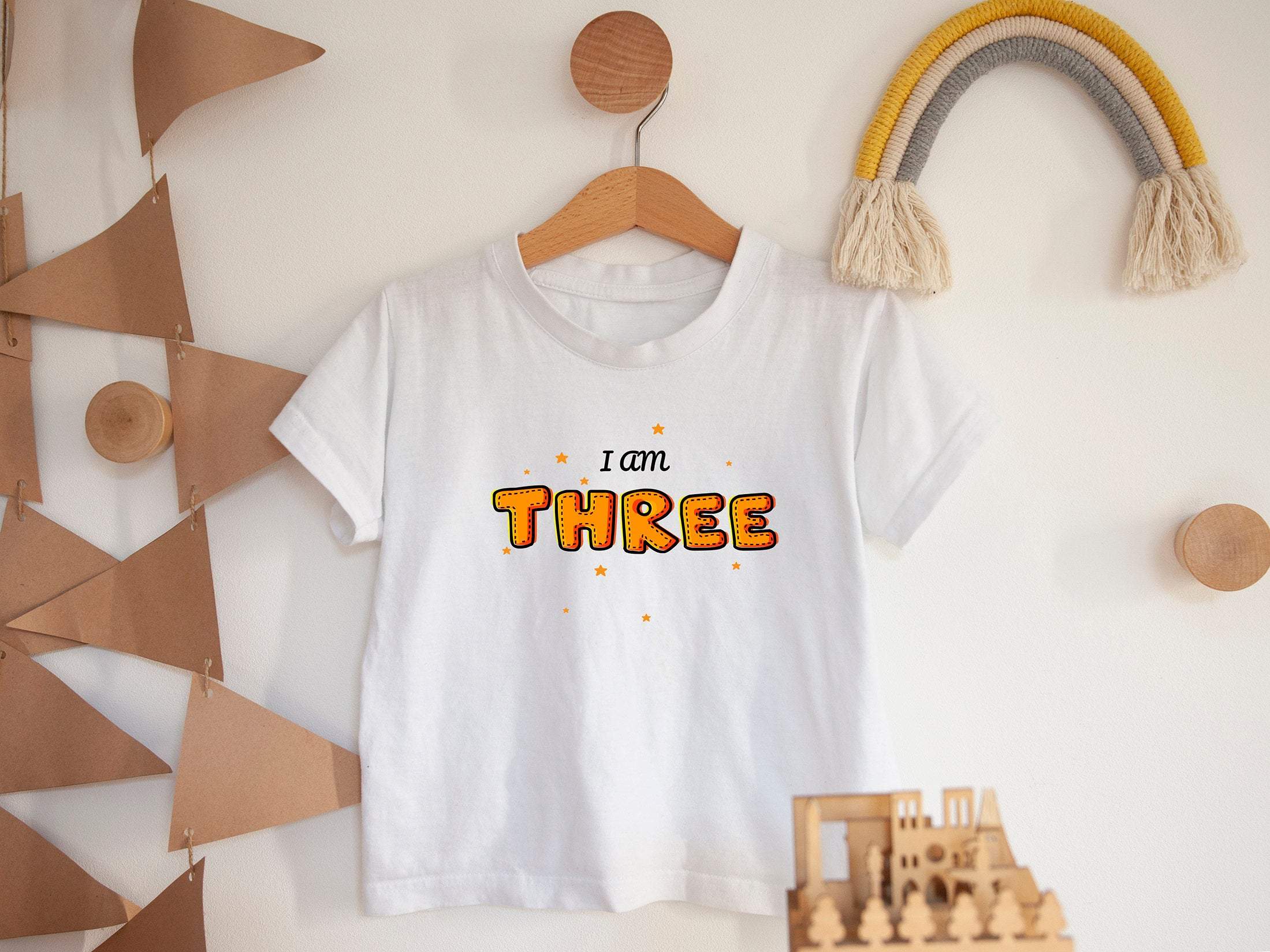 Personalised cute kids birthday t-shirt, I am one, two, three, for, five, six etc.