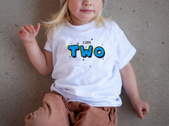 Personalised cute kids birthday t-shirt, I am one, two, three, for, five, six etc.