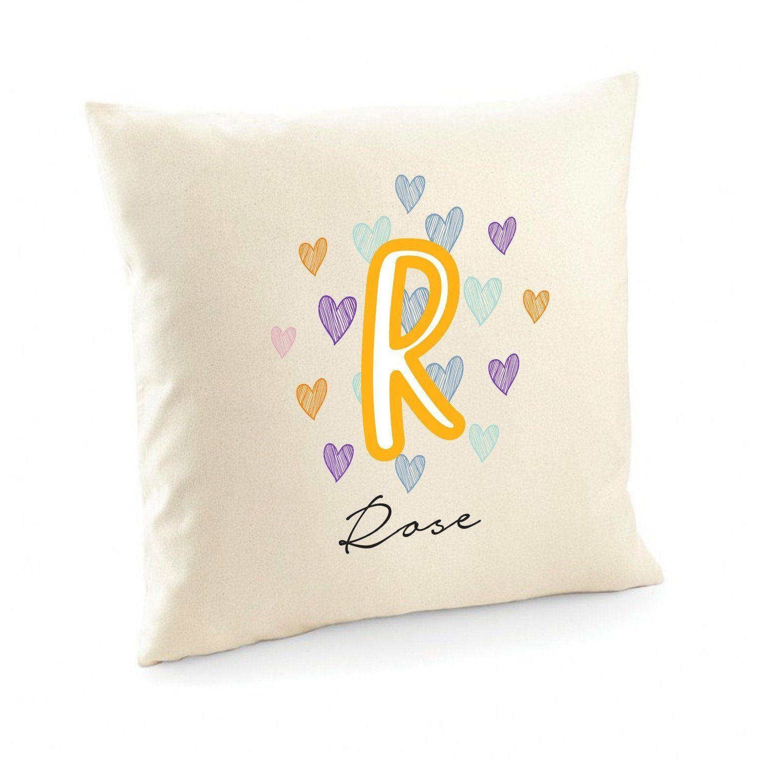 Personalised cute name and initial cushion cover, Gift for kids