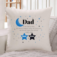 Personalised dad cushion with children names, Little stars, Personalised Father's Day Gift with names, Gift for daddy