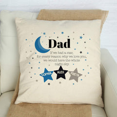 Personalised dad cushion with children names, Little stars, Personalised Father's Day Gift with names, Gift for daddy