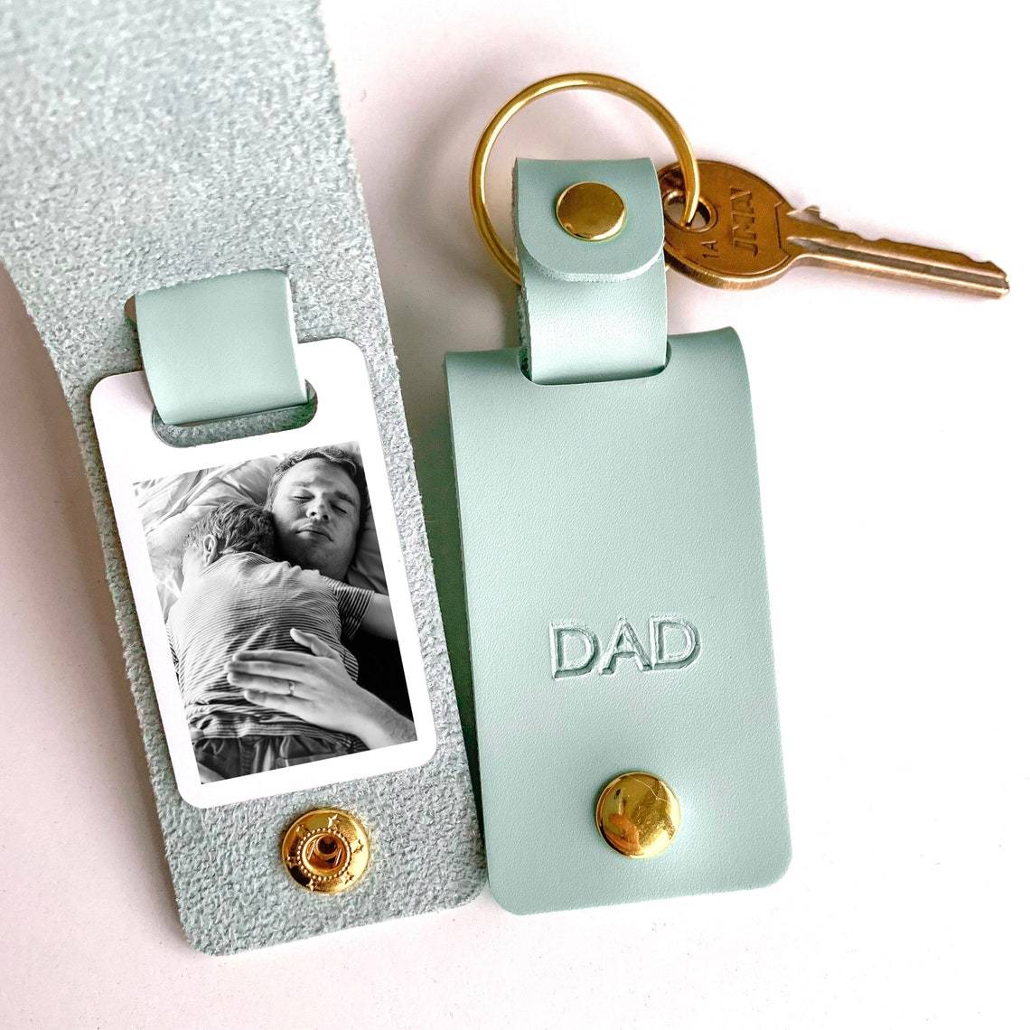 Leather Personalized Keychain For Dad Personalised Dad Photo
