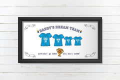 Personalised Daddy's dream team,Football team family poster,First Father's day gift,