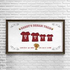 Personalised Daddy's dream team,Football team family poster,First Father's day gift,