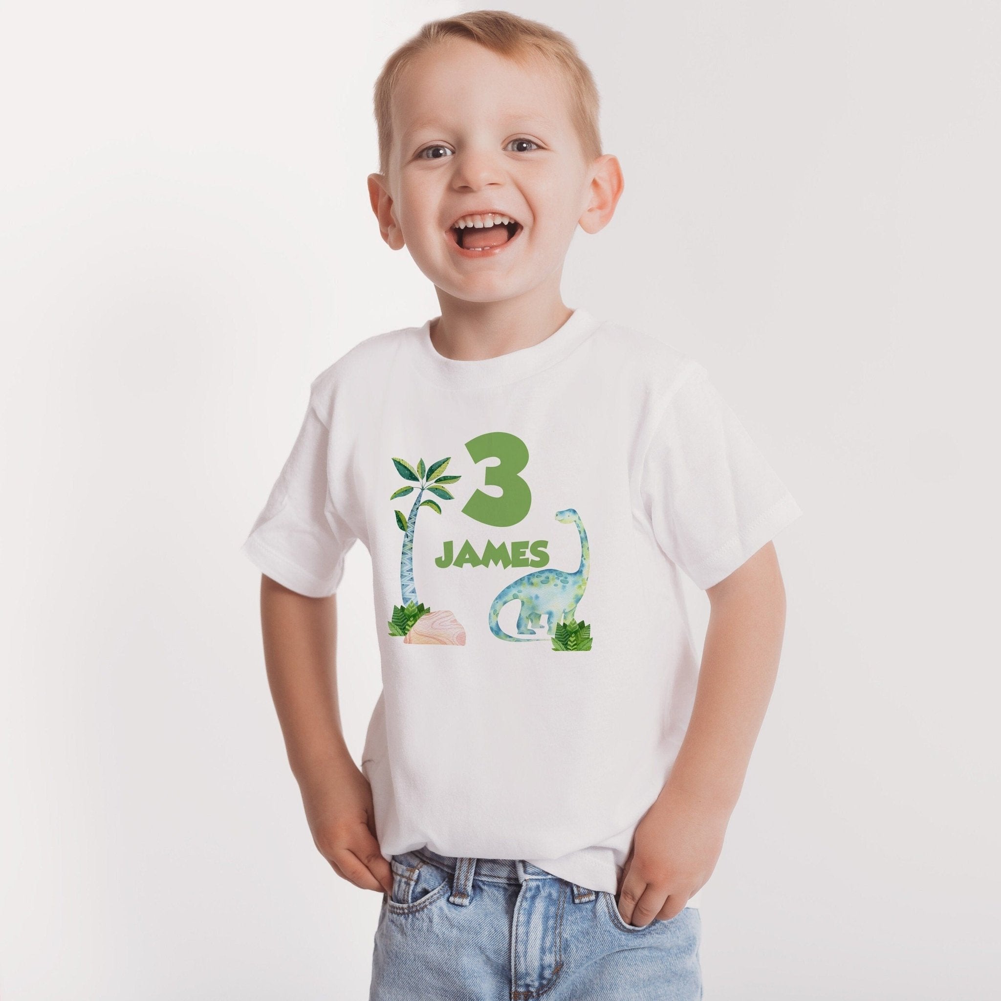 Personalised Dinosaur Birthday T shirt Birthday T shirt Top Cute Dinosaur Themed