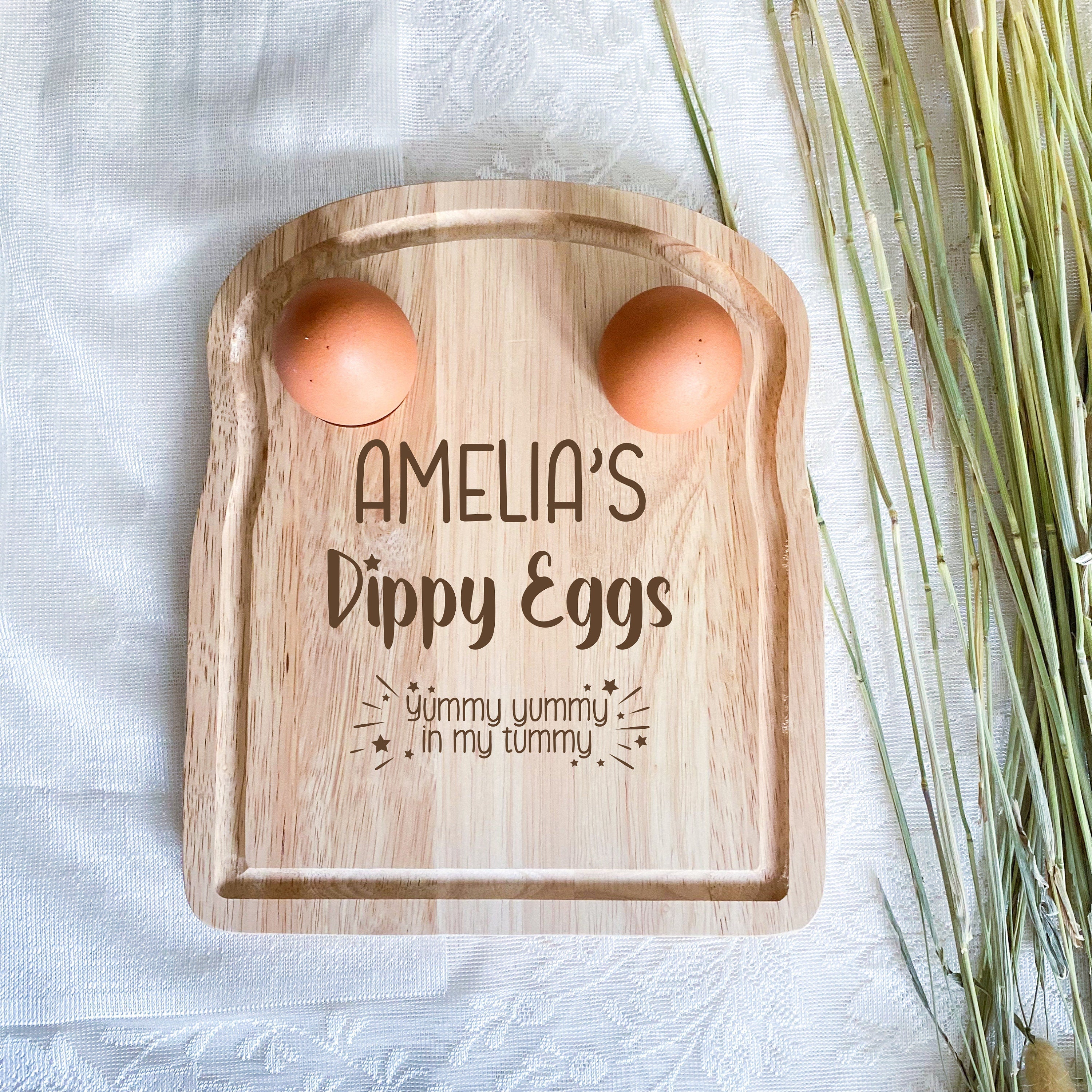 Personalised Dippy Egg Board With Name, Gift For Kids, Christmas And Birthday For Son Daughter