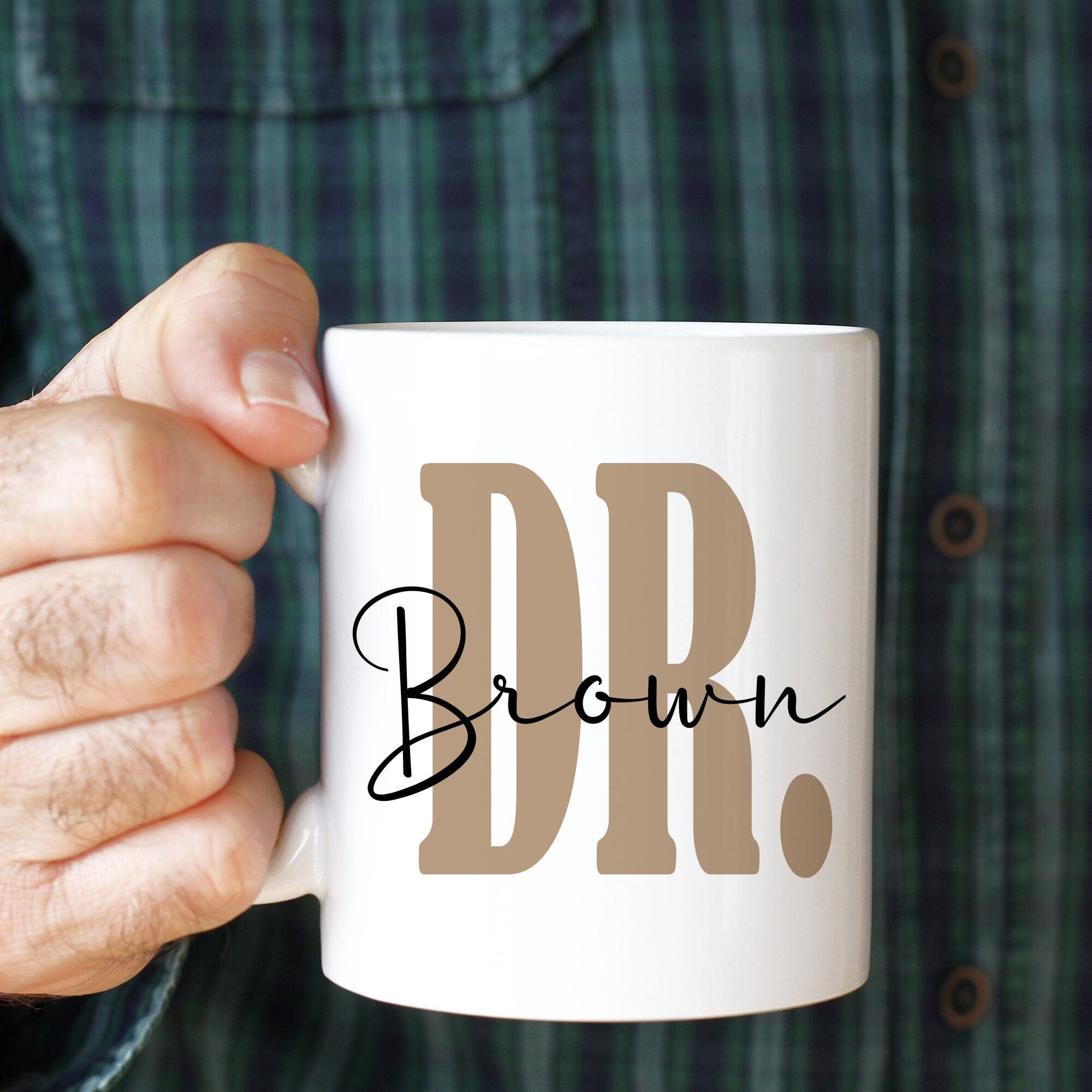 Personalised doctor mug with last name, Thank you gift, New DR present