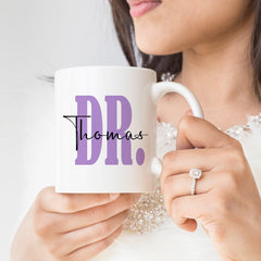 Personalised doctor mug with last name, Thank you gift, New DR present