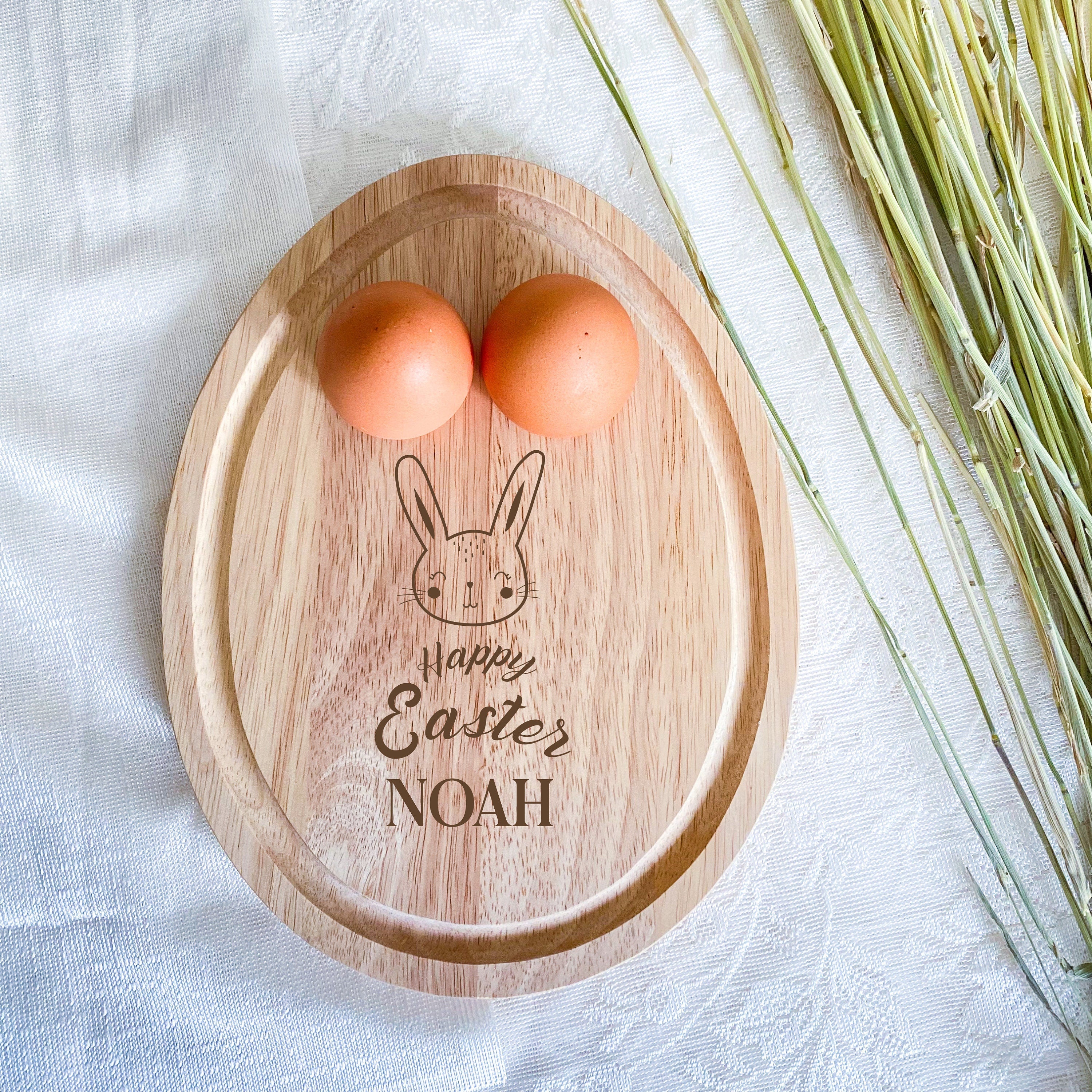 Personalised Easter Breakfast Board, Dippy Egg Board With Name, First Easter Bunny Gift For Kids Children