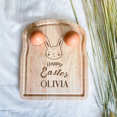 Personalised Easter Breakfast Board, Dippy Egg Board With Name, First Easter Bunny Gift For Kids Children