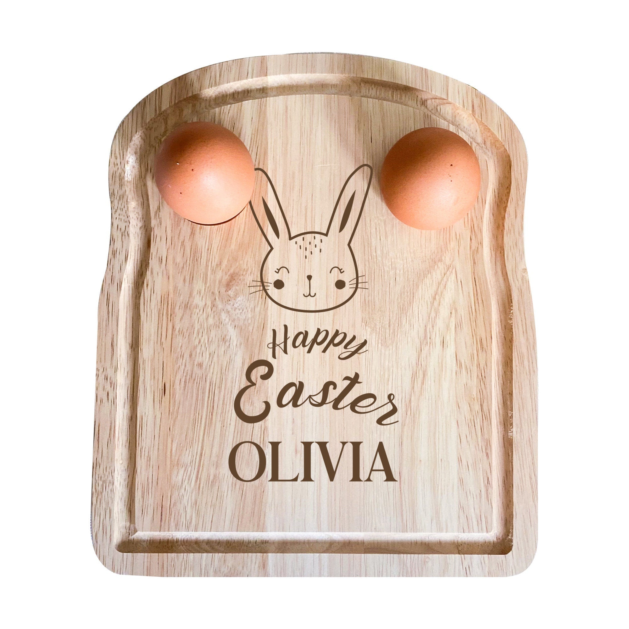 Personalised Easter Breakfast Board, Dippy Egg Board With Name, First Easter Bunny Gift For Kids Children