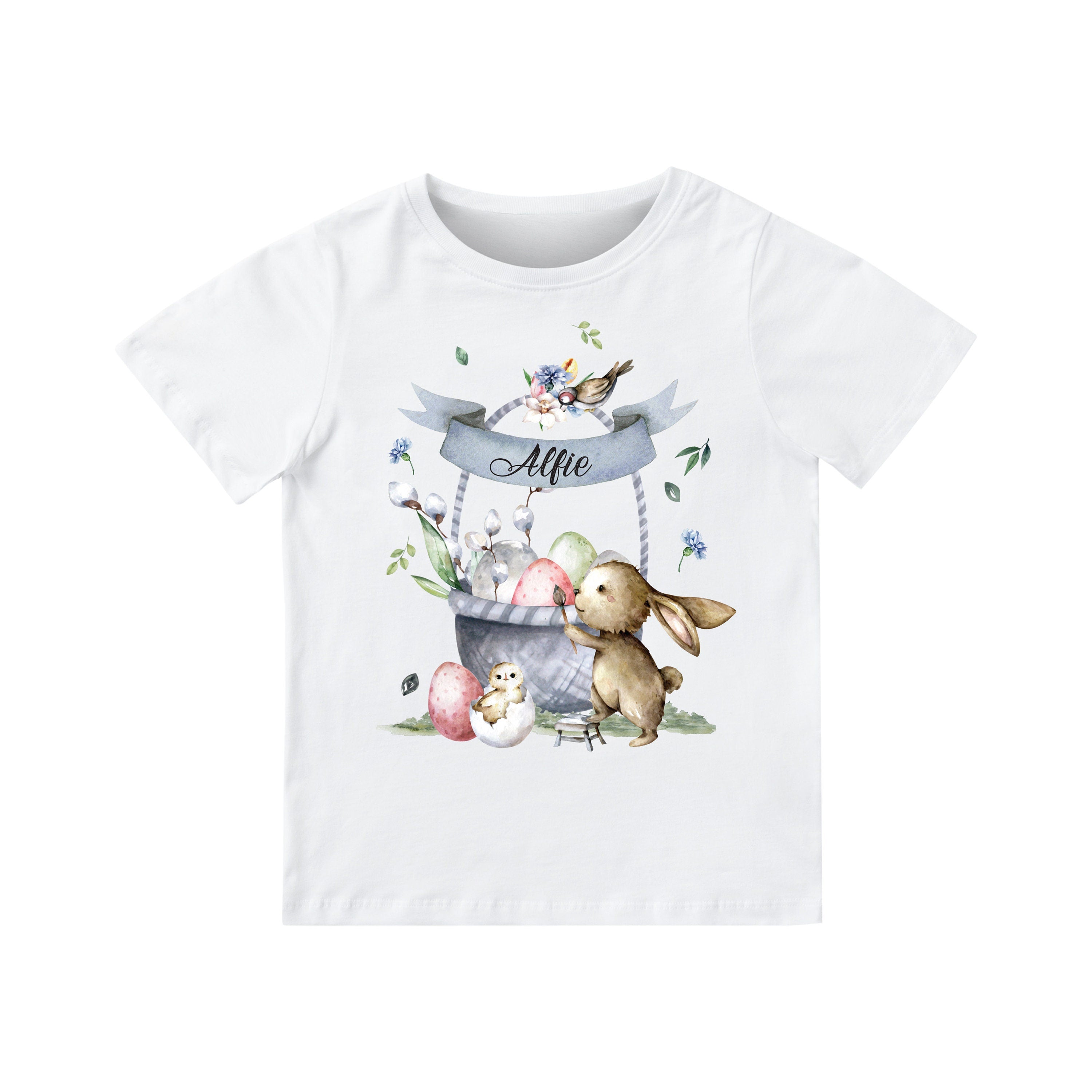 Personalised Easter T-Shirt for Kids with name, Baby boy girl design, Children 1st Gift
