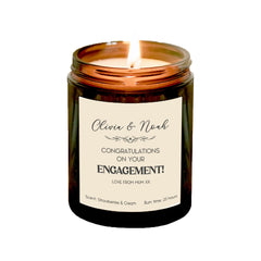 Personalised Engagement Candle with Names, Mr Mrs gift, Soy Wax (no paraffin)