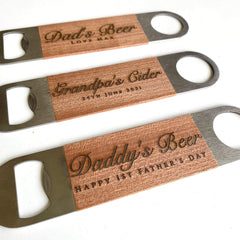 Personalised engraved stainless steel bottle opener, Gift for dad, Father's Day gift for daddy