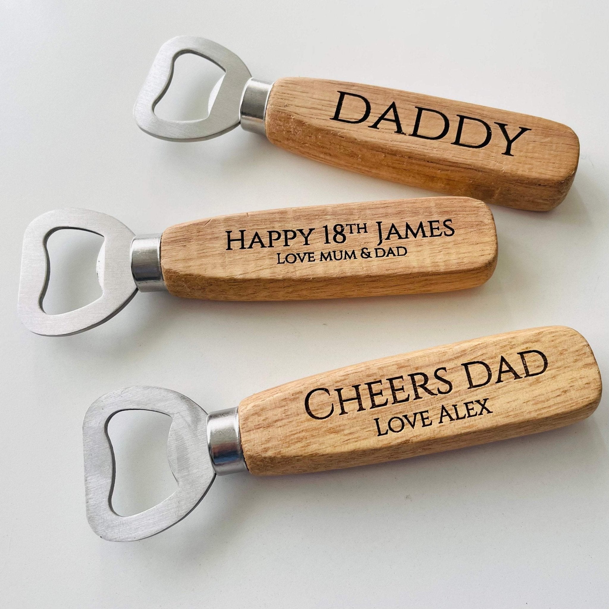 Personalised engraved wooden bottle opener, Gift for him, Birthday gift