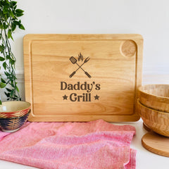 Personalised Engraved Wooden Chopping Board, Daddy'S Grill Gift, Meat Board, Father'S Day Gift