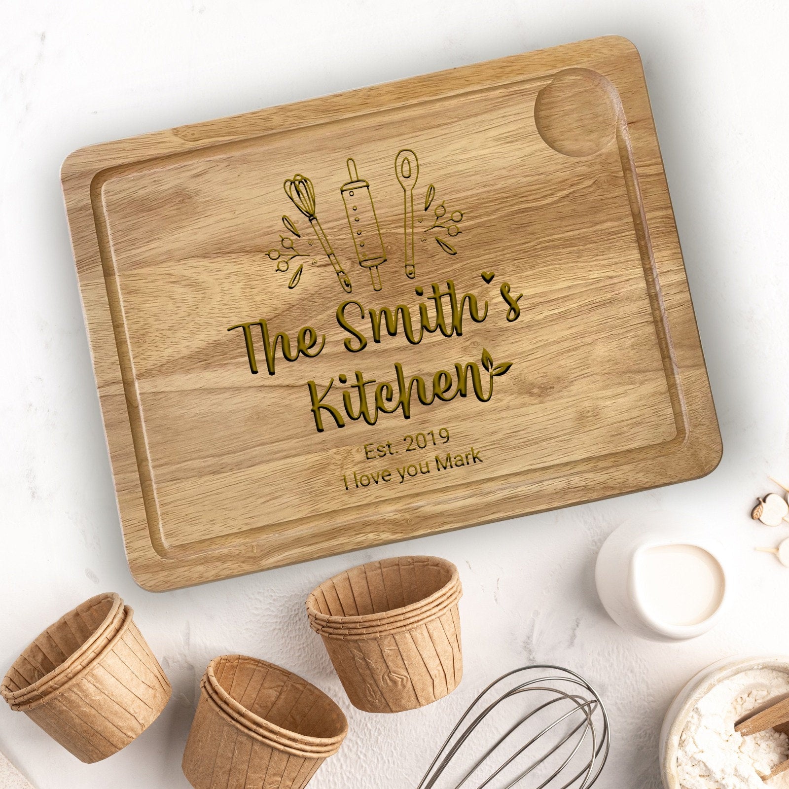 Personalised Engraved Wooden Chopping Board, Gift For Mum Dad Cheese Board, Mother'S Day Father'S Day