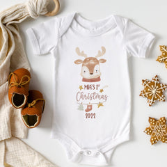 Personalised First Christmas bodysuit Eco-sustainable My 1st Xmas outfit Baby's first Christmas