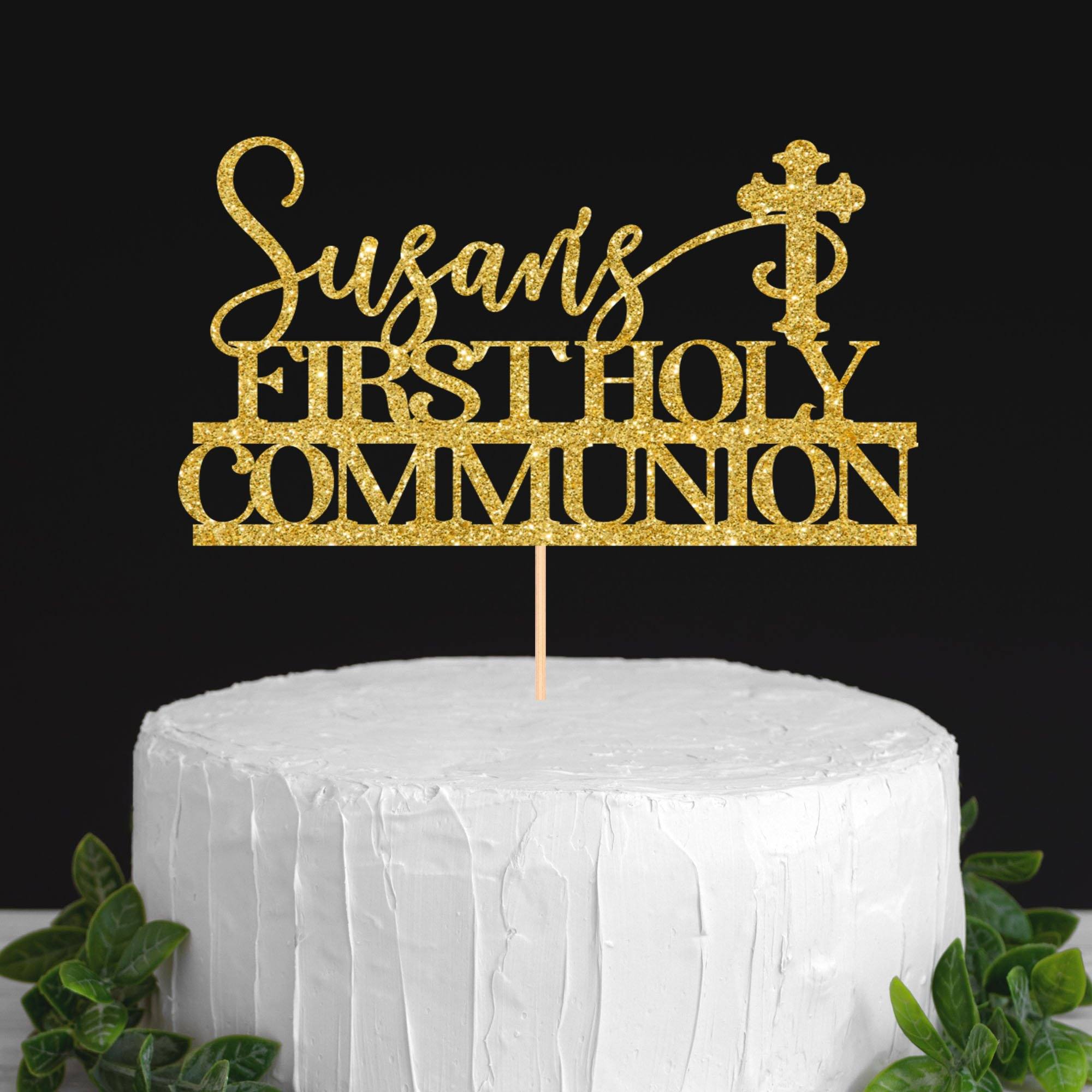 Personalised First Communion Baptism Cake Topper