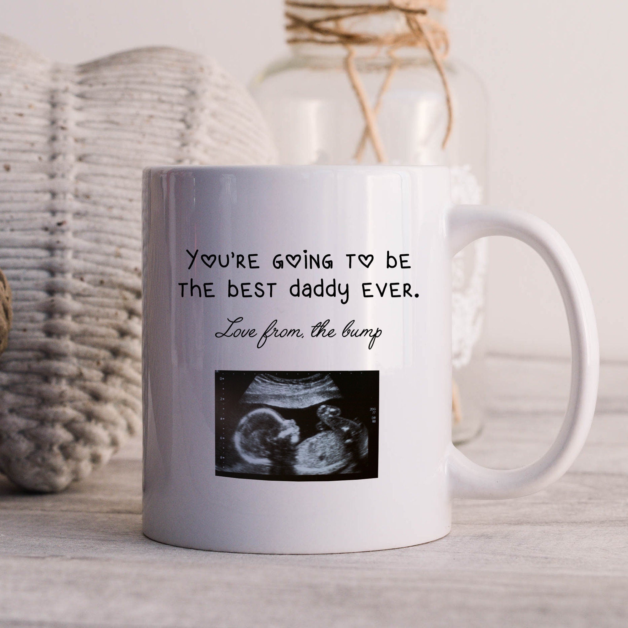 Personalised First Father's Day Gift From The Bump Mug, Baby Ultrasound Gift, 1St Father's Day Gift