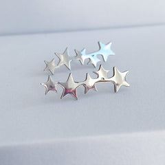 Personalised five star stud earrings Gift for 50th birthday, Each star for each decade, Gift for Hello fifty