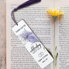 Personalised Floral Wedding Bookmark With Tassel, Wedding Favour For Guests, Bridesmaid Gift