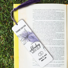 Personalised Floral Wedding Bookmark With Tassel, Wedding Favour For Guests, Bridesmaid Gift