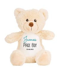 Personalised flower girl, page boy soft toy, page boy gift, Teddy plush