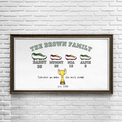Personalised football team family poster,Daddy's dream team,First Father's day gift