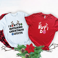 Personalised Funny Christmas T-Shirt For Couple, Set For Two, Newlywed Husband Wife