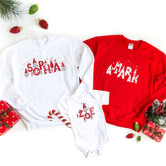 Personalised Gnome Christmas family jumper, Gift for him or her, Sweatshirt with gnomes, Nordic style SCANDINAVIAN