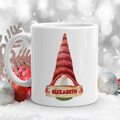 Personalised Gnome Christmas Name Mug, Gift For Him Or Her, Gonk Xmas, Nordic Style
