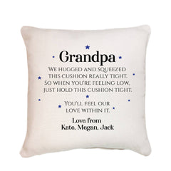 Personalised Grandad Hug Cushion Cover, Suitable Dad Uncle Granda Gift, Christmas Birthday Present