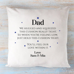 Personalised Grandad Hug Cushion Cover, Suitable Dad Uncle Granda Gift, Christmas Birthday Present
