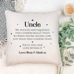 Personalised Grandad Hug Cushion Cover, Suitable Dad Uncle Granda Gift, Christmas Birthday Present