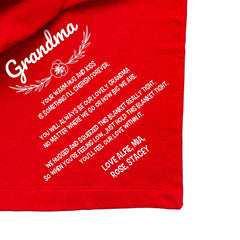 Personalised grandma blanket with carrying handle, Nanny, nana, granny, grandmother Christmas gift