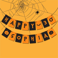 Personalised Halloween Birthday Banner with a Name