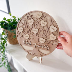 Personalised Handmade Wooden Family Tree, Christmas Décor, Gift For Granparents