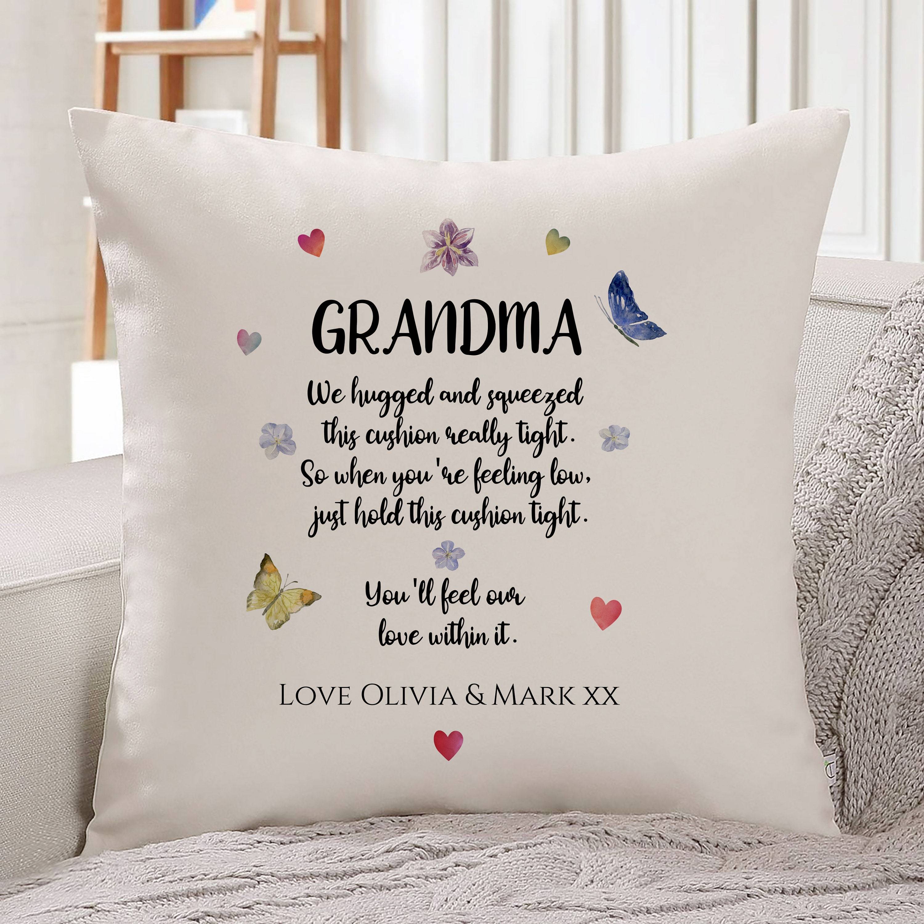 Personalised Hug Cushion Cover, SUITABLE Grandma Auntie Mum Mummy Nanny Gift