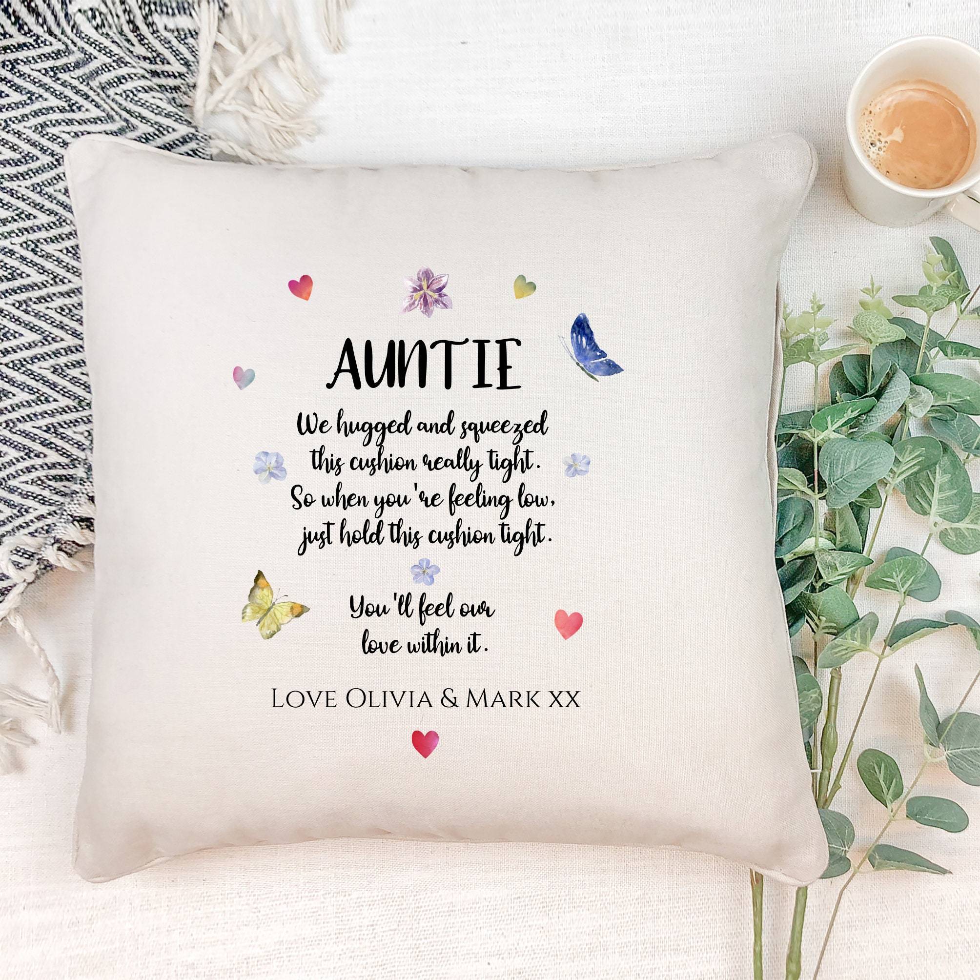 Personalised 2024 auntie cushion